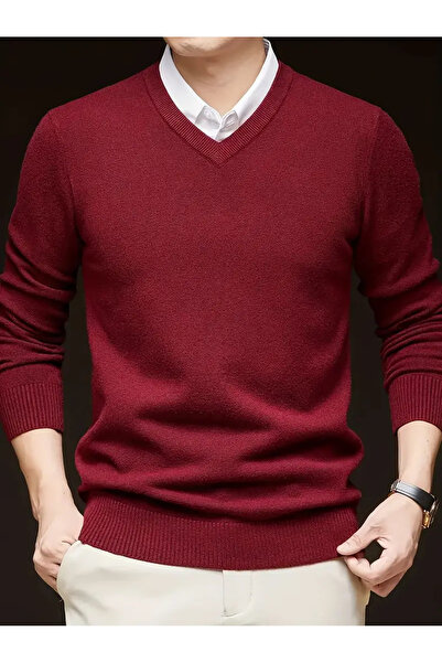 NO4 سترة رجالية مريحة ذات رقبة على شكل حرف V