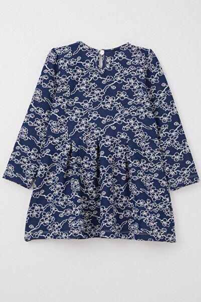 Breeze Φόρεμα για κορίτσια με μακρυμάνικο σχέδιο λουλουδιών 1,5-5 ετών, μπλε ναυτικό