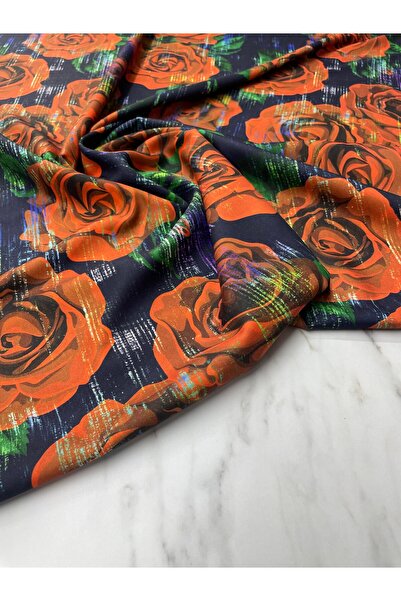 ipekkumaş قميص ملابس بنمط الورد من قماش تيفيل الساتان يباع كقطعة واحدة 1 قطعة...