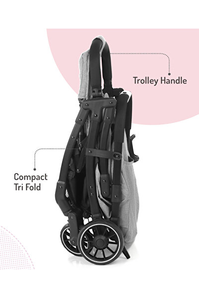 Bonfino Aero Lite Baby Cruiser Stroller, 0 to 4 Years, 100 x 41 x 70 cm - Grey