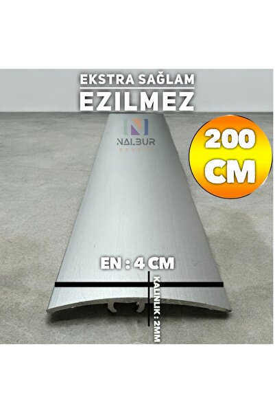 Nalbur Bakkal Geniş 4cm Kapı Eşik Profili Parke Kapı Altı Çıtası Alüminyum 200 Cm Ekstra Kalın