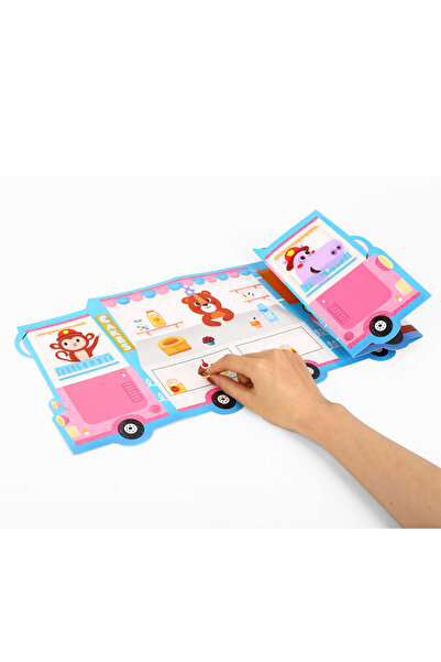 Fab N Funky لوحة أنشطة ملصقات قابلة لإعادة الاستخدام، تصميم شاحنة طعام مخبوزة متعدد الألوان، 3 سنوات فما فوق، - الطول 23.5 × الارتفاع 23 سم