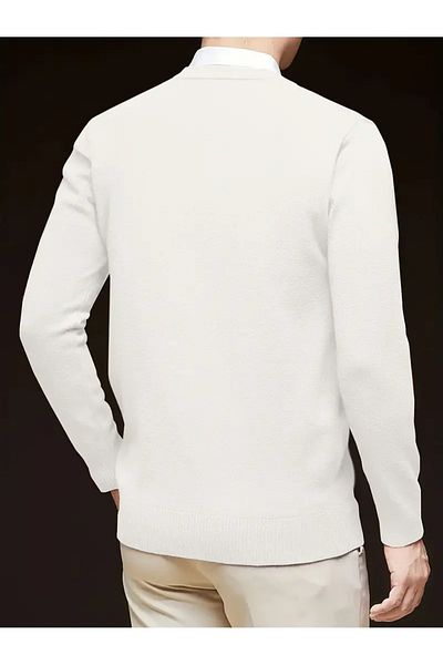 NO4 Textured V-Neck Comfortable Fit Men's Sweater