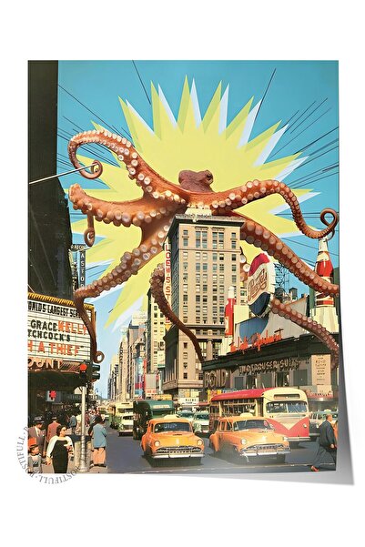 Postifull Frameless Poster, Comfort Series, Attack of the Octopus Poster, NO:...