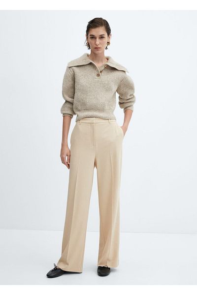 MANGO Woman Wide Leg Low Waist Trousers