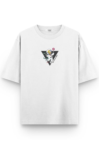 Overoz Astronaut The Simpsons Printed Semi Oversize T-shirt 1154