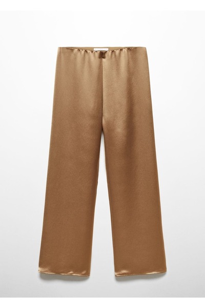 MANGO Woman Beli elastik saten pantolon