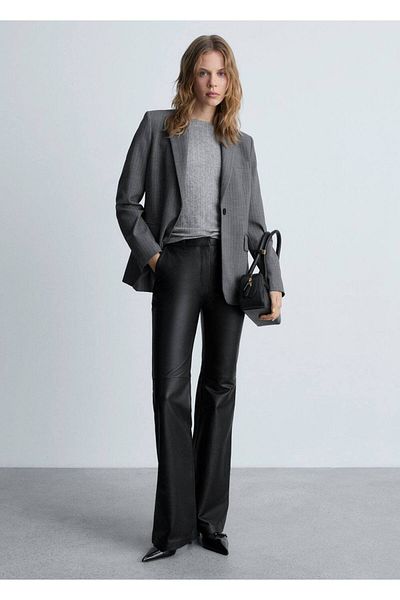 MANGO Woman Μακρυμάνικο μπλουζάκι Pointelle