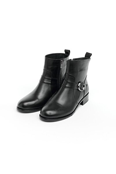 derinet Hakiki Deri Fermuarlı Kadın Bot