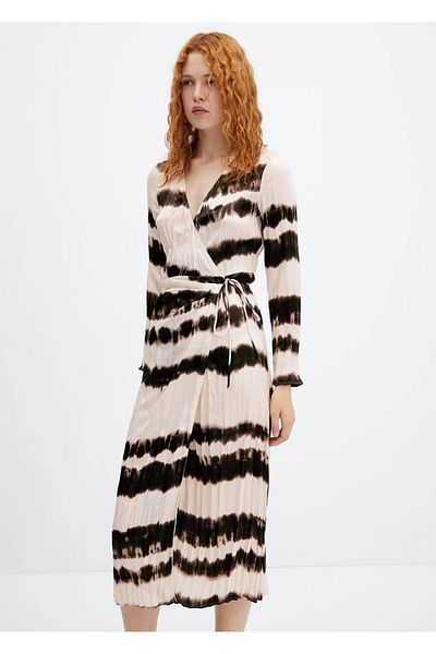 MANGO Woman Tie-Dye Pleated Shirt Dress