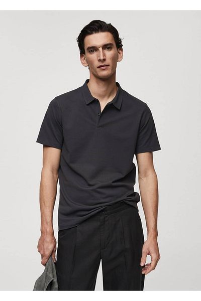 MANGO Man Strukturiertes Slim-Fit-Poloshirt aus Baumwollpikee