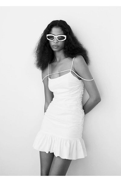 MANGO Woman Φόρεμα Shirred Strappy