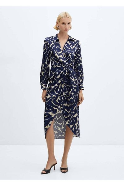 MANGO Woman Rochie cu noduri cu imprimeu