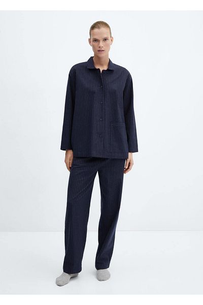 MANGO Woman Gestreiftes Pyjamahemd