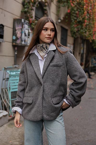 LOKADI Γυναικείο πουπουλένιο Oversize Blazer Jacket