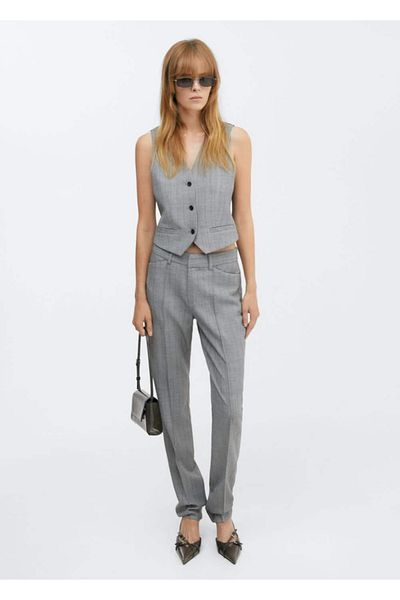 MANGO Woman Cloth pants with fine lines