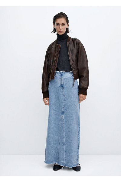 MANGO Woman Fusta lungă din denim