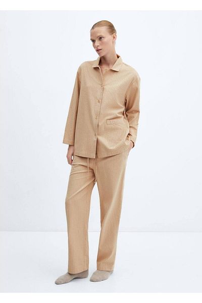 MANGO Woman Gestreifte Pyjamahose