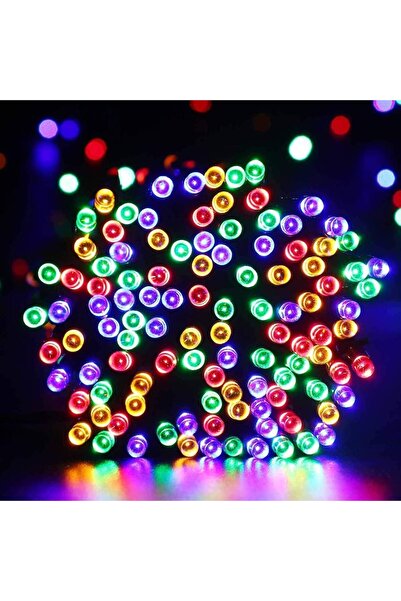 SARFEX STORE 10 Metre Pilli Siyah Kablo RGB Karışık Renk Led Aydınlatma Yılba...