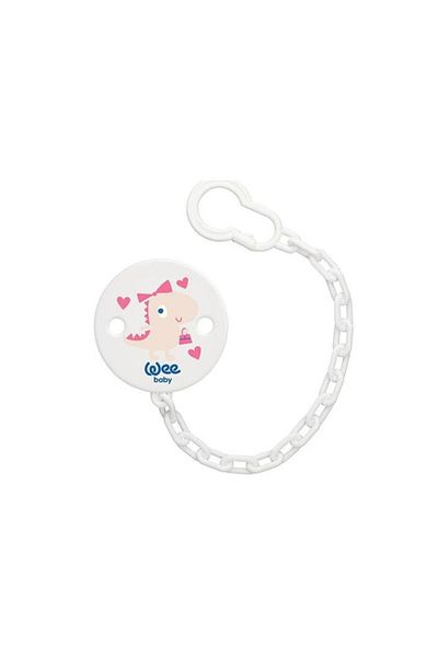 Wee Baby Patterned Pacifier Strap - Pink Dinosaur