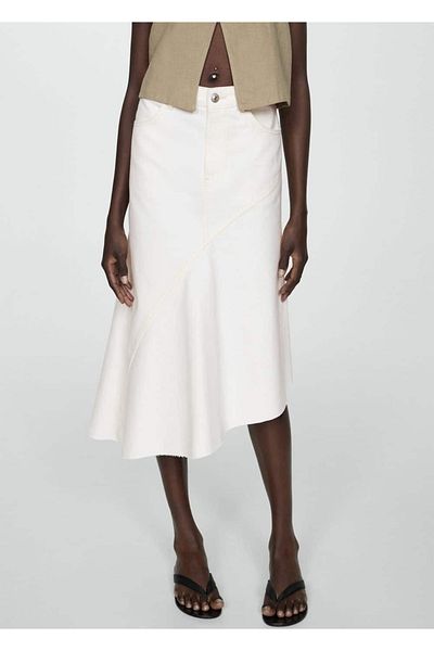 MANGO Woman Asymmetric Denim Skirt