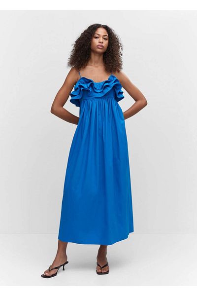 MANGO Woman Rochie lungă cu volane