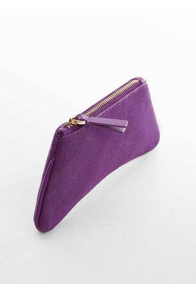 MANGO Woman Asymmetric leather card holder