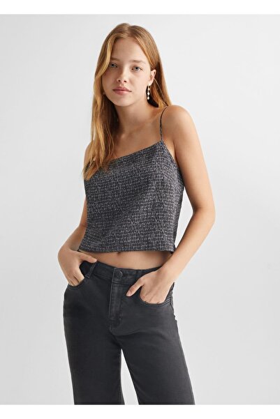 Mango Teen Skraćena bluza - detalj s čvorom