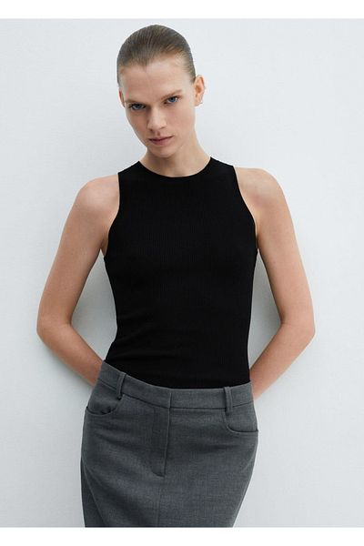 MANGO Woman Knitwear rib blouse