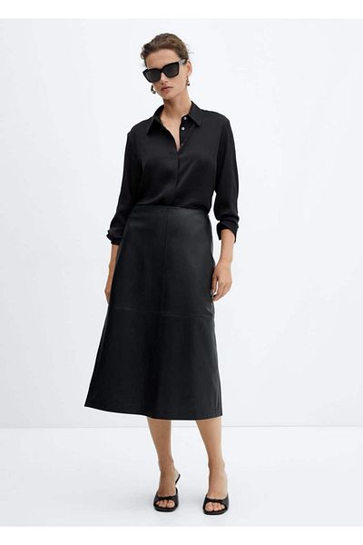 MANGO Woman Cămașă drapată din satin
