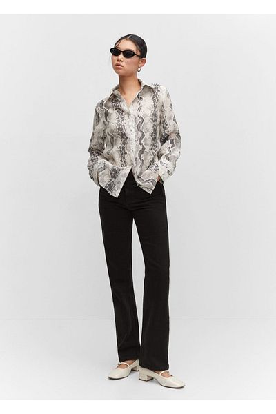 MANGO Woman Cămașă Lyocell cu model de șarpe