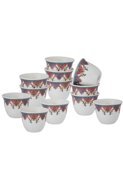 Dania طقم فناجين قهوة سعودية 12 قطعة مصنوعة من البورسلان النقي وبتصاميم عصرية