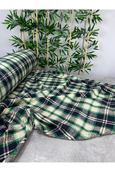 ipekkumaş Yeşil Ekose Oduncu Desen Elbiselik Gömleklik Kumaş Ürünümüz Adet Ol...