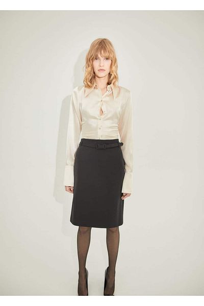 MANGO Woman Pencil skirt with belt