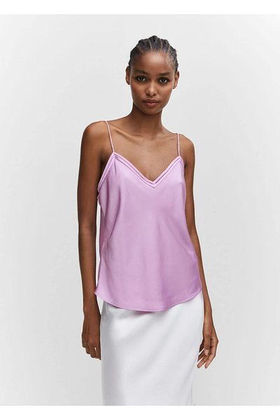 MANGO Woman Bluza din dantela satinata