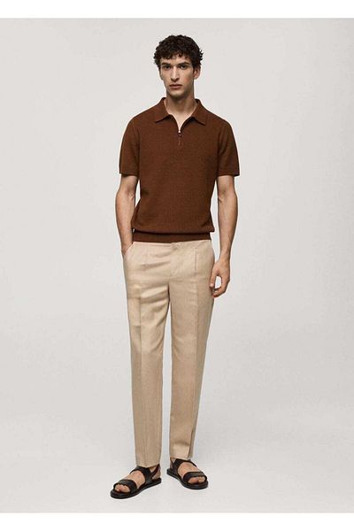 MANGO Man Slim Fit Lyocell Linen Trousers