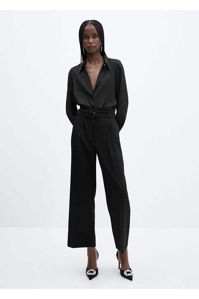MANGO Woman Belted Paperbag Pants
