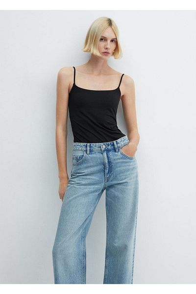 MANGO Woman Low-Cut Neckline Suspender Blouse
