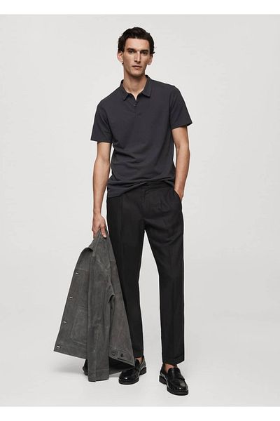 MANGO Man Strukturiertes Slim-Fit-Poloshirt aus Baumwollpikee