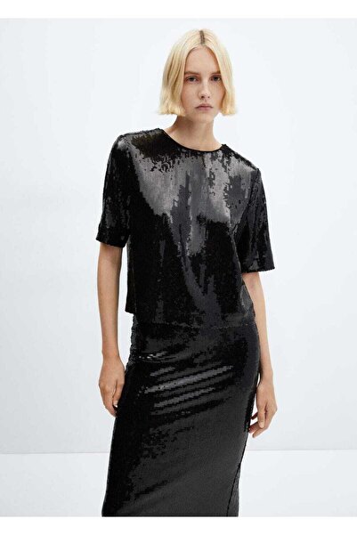 MANGO Woman Μπλουζάκι με πούλιες