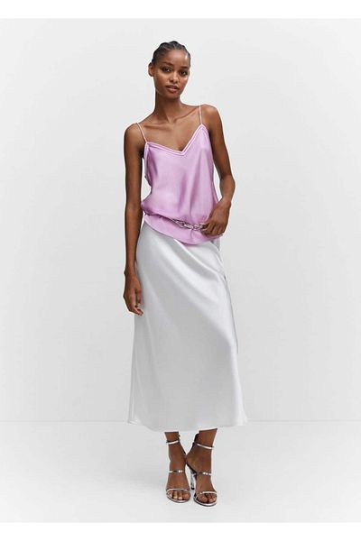 MANGO Woman Bluza din dantela satinata
