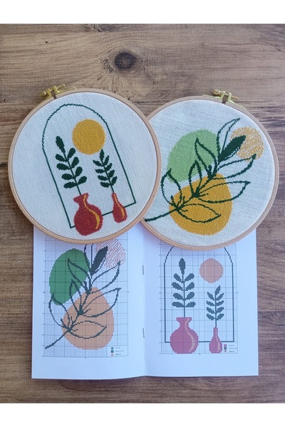 fabricorg Soyut Desen Etamin Nakış Seti