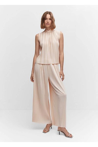 MANGO Woman Pleated wideleg pants