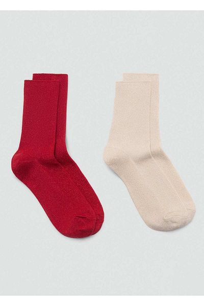 MANGO Woman 2er-Pack Lurex-Socken