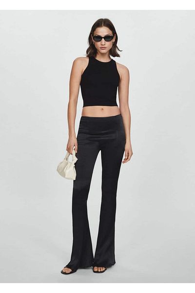 MANGO Woman Flared Satin Pants