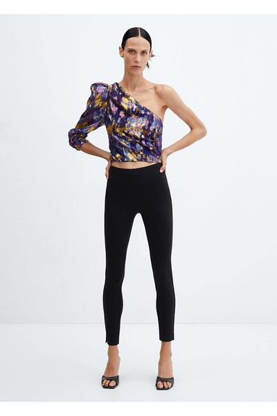 MANGO Woman Patterned asymmetrical blouse
