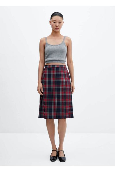 MANGO Woman Large pleated midi skirt