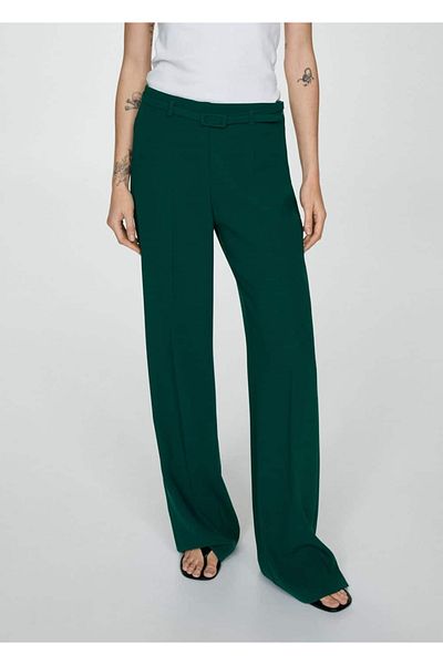 MANGO Woman Wideleg pants with belt