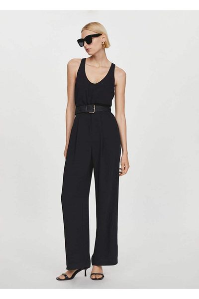 MANGO Woman Long Belted Jumpsuit