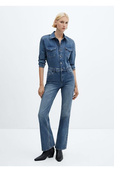 MANGO Woman Salopete lungi din denim